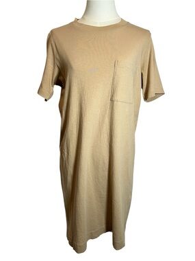 Everlane Cotton Pocket Tan T-shirt Dress Size Small